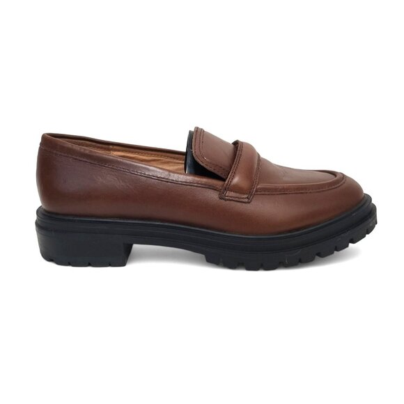 Madewell Shoes - MADEWELL The Bradley Lugsole Loafer Saddle Brown Leather Shoe Chunky Shoe